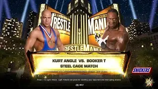 WWE 2K24 - Kurt Angle Vs Booker T - STEEL CAGE MATCH On Wrestlemania - PC Max Settings