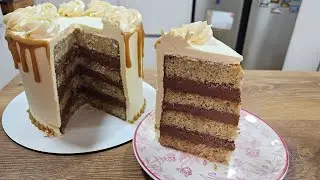 Torta de plátano y mousse de chocolate/ Banana cake filled with chocolate mousse / SilvanaCocina