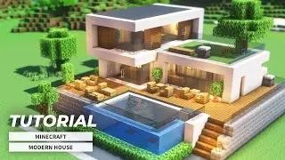 [Minecraft] How to Build a cute modern house (Easy)
