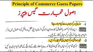 11th Class Principles of Commerce Guess Paper 2024 - First Year Commerce Important Questions 2024