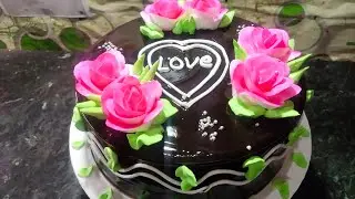 मात्र 80 सेकंड में फुल केक डिजाइन #fhullcakedijan ##cakevideos #chocolatecake #funny &l Love cake