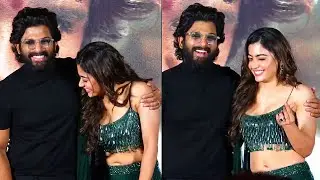 ICON STAR Allu Arjun Tight Hug To Rashmika  At Pushpa Movie Promotions || V Media Entertainment