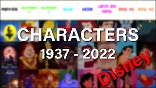 DISNEY characters by movies 1937-2022
