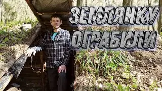 Лесная землянка одиночный бушкрафт. Не желание гости.