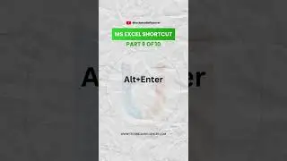 MS Excel Shortcuts Part 9 of 10 #Excel #MicrosoftExcel #ExcelShortcut #ExcelTips #ExcelTricks