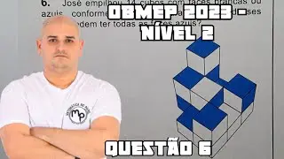 OBMEP 2023 - NÍVEL 2 - QUESTÃO 6 - José empilhou 14 cubos com faces brancas ou azuis, conforme