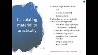 Materiality of planning and performing an audit