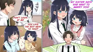 [Manga Dub] I like the girl next to me, but she's cold to me... One day, her sister tells me that...