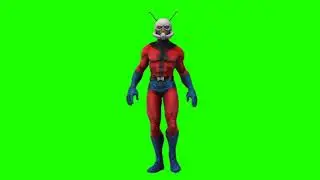 Ant Man Classic walk animated front chroma