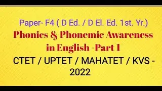 Phonics and Phonemic Awareness in English 