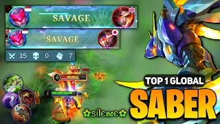 2X SAVAGE! Saber Best Build 2022 [ Top 1 Global Saber Gameplay ] By ✿ѕílєncє✿ - Mobile Legends