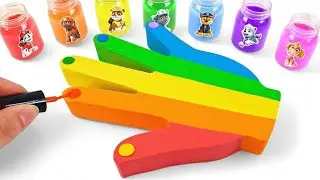Satisfying Video l How to make Rainbow Hand Toenail Cake WITH Kinetic Sand Cutting ASMR