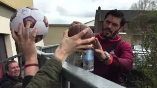 James Tomkins speaks to West Ham fans ahead of Leicester game
