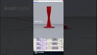 Design parametric tower rhino Grasshopper #design #buildingdesign #grasshoper #shorts #viralvideos