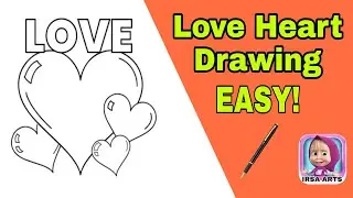 Love Heart Drawing EASY! || Love Heart Easy Drawing for beginners | Irsa Arts