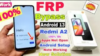 How To Bypass Redmi A2 Frp /Redmi A2 Google Account Unlock 1 Click