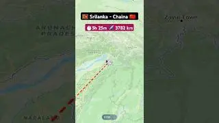 Srilanka to Chaina flight ✈️ route explore live #flight #route #explore #aviation #excelbytesized