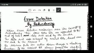 Computer Network : Error Detection by Redundancy