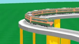 Colorful Shinkansen running on bumpy railroad tracks