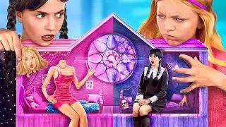 Barbie und Wednesday Haben Kinder! EXTREME ERZIEHUNGSHACKS für Kinder! Rosa und Schwarz!