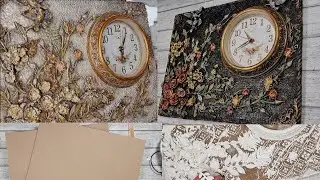 Панно- часы из картона.