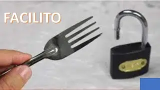Como abrir un candado con un tenedor//abrir candado sin llave de manera facil.