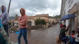 Riding in the Rain on an Urban DH in Cusco Peru