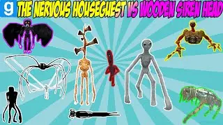 THE NERVOUS HOUSEGUEST VS. WOODEN SIREN HEAD - Garry's Mod Sandbox