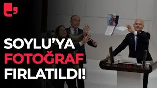 Süleyman Soylu Meclis'e geldi ortalık karıştı! Kürsüye fotoğraf fırlatıldı!