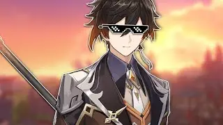 I made a MEGA SUPPORT build Zhongli with 50k HP while waiting for Inazuma #shorts