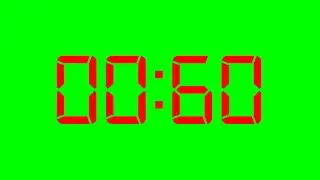 60 Second Countdown (HD) Red Green Screen No Copyright