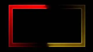 Dark Orange & Light Yellow Neon Light Frame Free | Glowing Border | LOOP | Black Screen