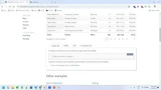 How to implement data tables in html page