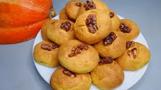Тыквенное печенье с грецкими орехами 🎃 Самое удачное.Простое и быстрое печенье.Выпечка с тыквой)