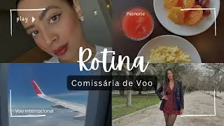ROTINA voo INTERNACIONAL | 1 dia de pernoite, Comissária de bordo