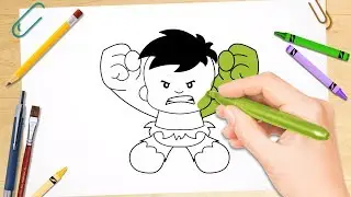 How to Draw Baby Hulk Coloring Pages | Kids Learn Drawing | Art Colors for Children
