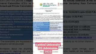Central University PG Admission 2023-24| CUET-PG Exam 2023 