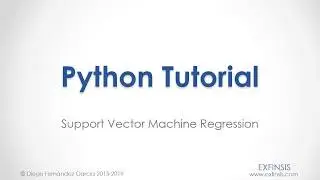 Python Tutorial. Support Vector Machine Regression