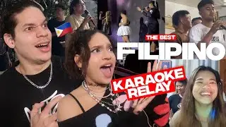 These Karaoke Relays are MENTAL!! Waleska & Efra React to Filipino KARAOKE RELAYS