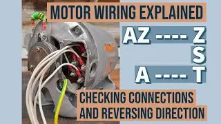 Single-phase induction motor wiring AZ, A, Z, S and T | start and run windings | motor direction