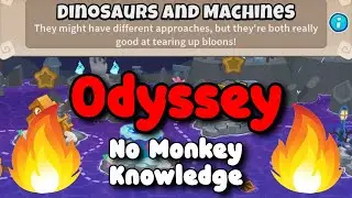 BTD6 Odyssey || Hard Mode Tutorial || No Monkey Knowledge + No Hero || Dinosaurs and Machines