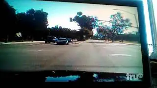 Guy slams into cop car