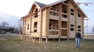 Деревянный дом на забивных жб сваях