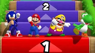 Mario Party 9 Minigames - Sonic vs Mario vs Wario vs Yoshi (Master CPU)