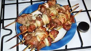 Шашлык из мяса в духовке простой видео рецепт