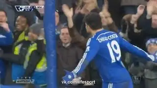 Diego Costa goal - Chelsea vs Newcastle 2-0 PL (10/01/2015) HD