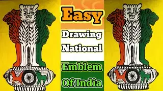 How to draw national emblem of India / step by step so easy.