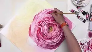 One way how to draw flowers. Ranunculus.
