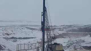 Запуск дизель молота, забивание свай