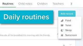Daily routines in Storypark